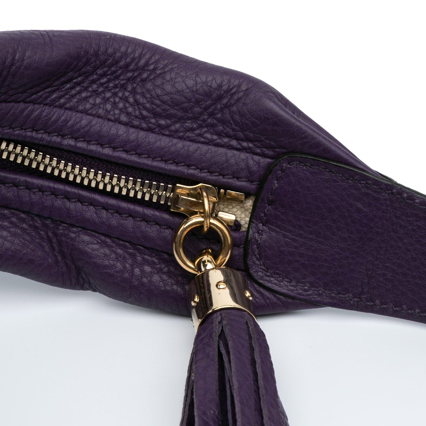 Second hand Gucci Soho Large Leather Hobo Shoulder Bag Purple - Tabita Bags