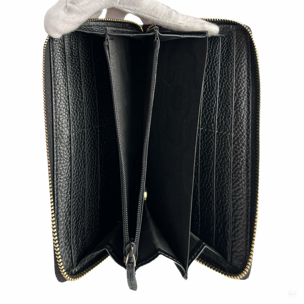 Second hand Gucci Soho Leather Long Zip Around Wallet Black - Tabita Bags