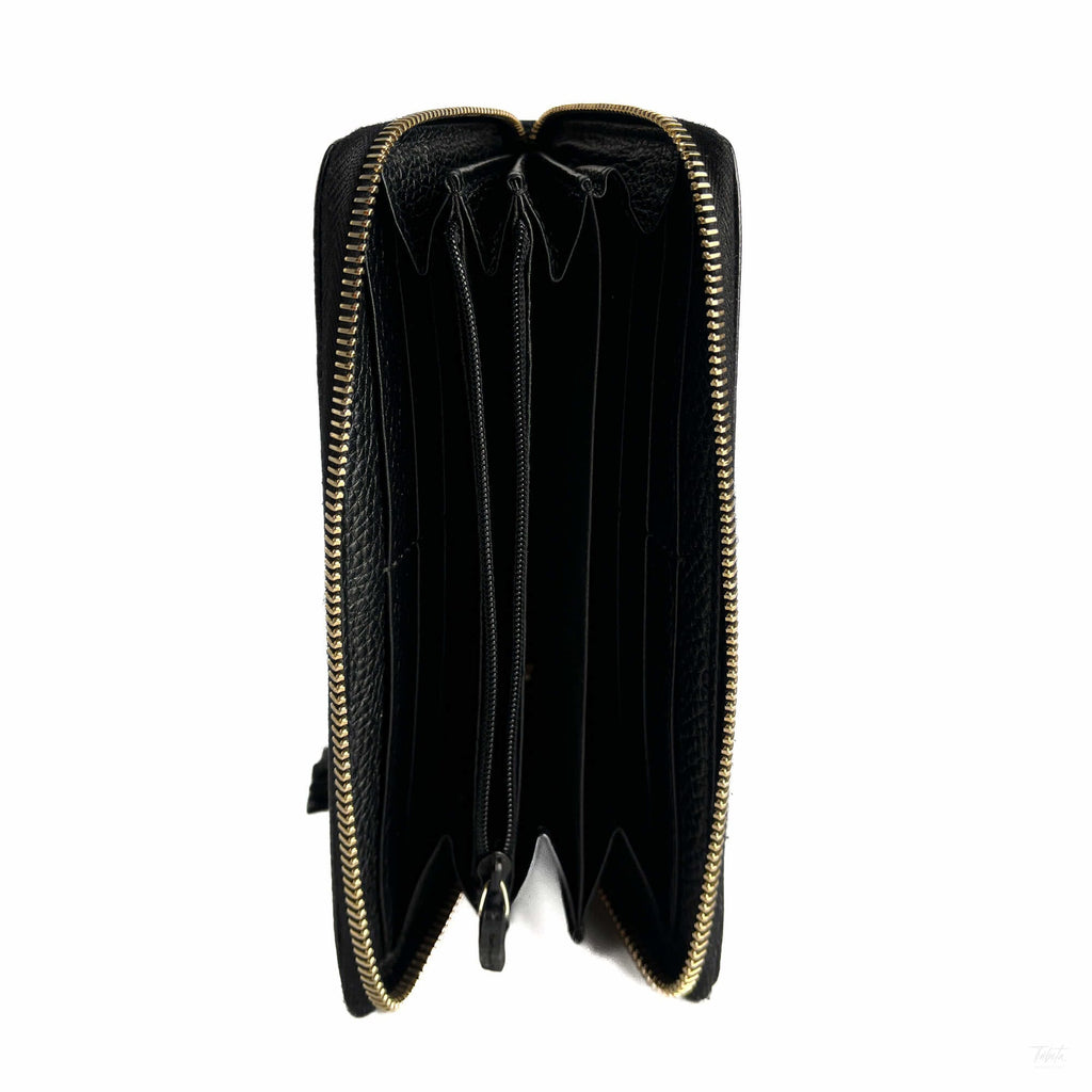 Second hand Gucci Soho Leather Long Zip Around Wallet Black - Tabita Bags