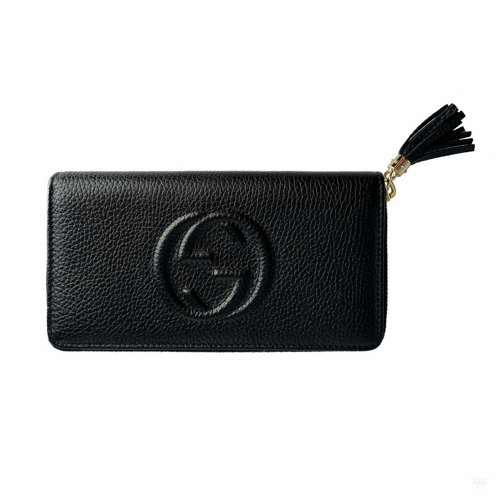 Second hand Gucci Soho Leather Long Zip Around Wallet Black - Tabita Bags