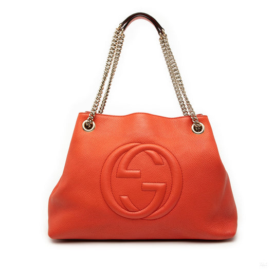 Second hand Gucci Soho Leather Shoulder Bag Orange - Tabita Bags