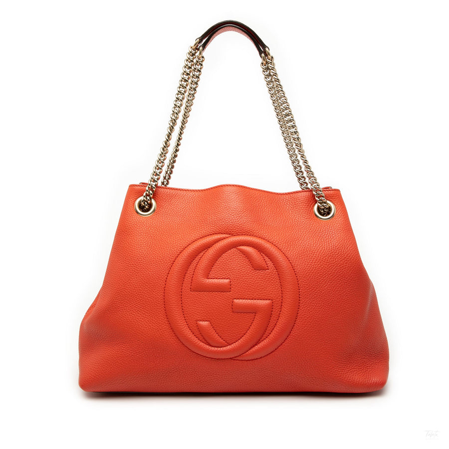 Second hand Gucci Soho Leather Shoulder Bag Orange - Tabita Bags