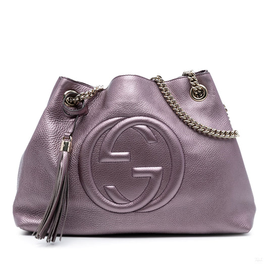 Second hand Gucci Soho Leather Shoulder Bag Purple - Tabita Bags