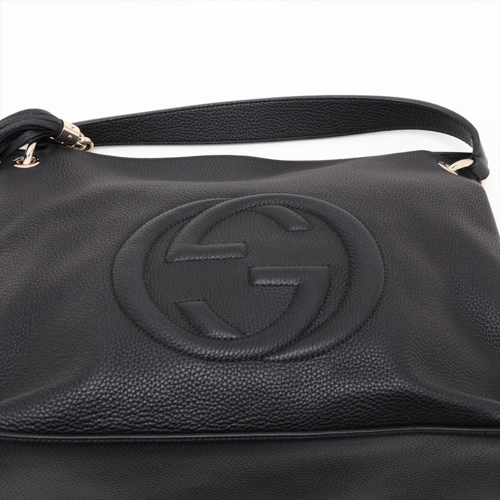 Second hand Gucci Soho Leather Zipper Closure Hobo Crossbody Black - Tabita Bags