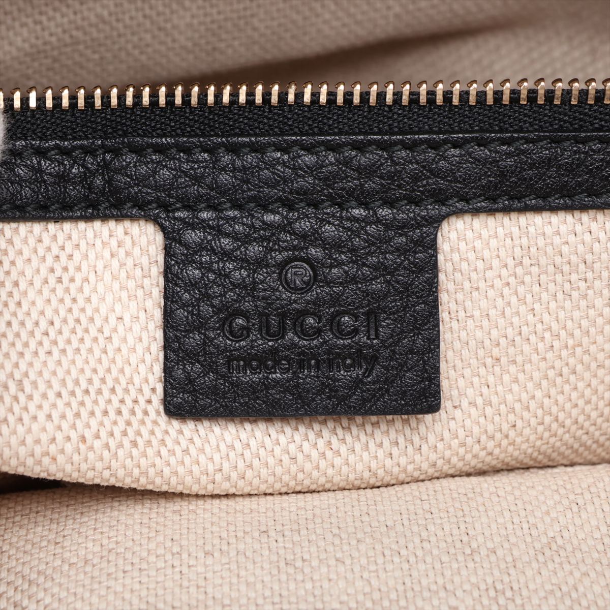 Second hand Gucci Soho Leather Zipper Closure Hobo Crossbody Black - Tabita Bags