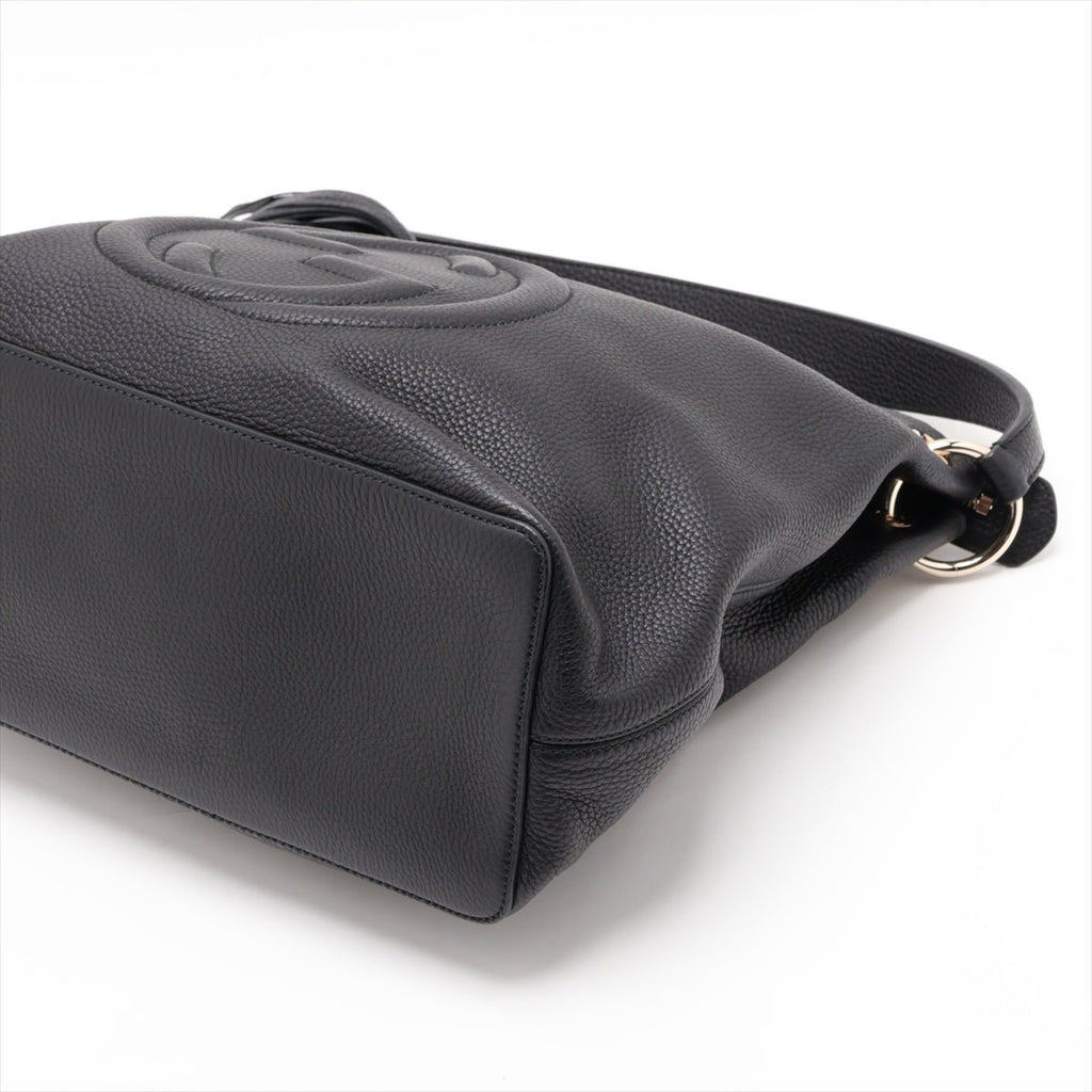 Second hand Gucci Soho Leather Zipper Closure Hobo Crossbody Black - Tabita Bags
