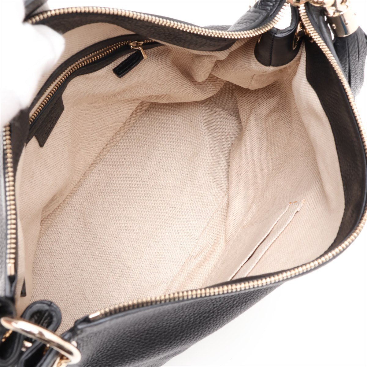 Second hand Gucci Soho Leather Zipper Closure Hobo Crossbody Black - Tabita Bags