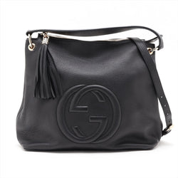 Second hand Gucci Soho Leather Zipper Closure Hobo Crossbody Black - Tabita Bags