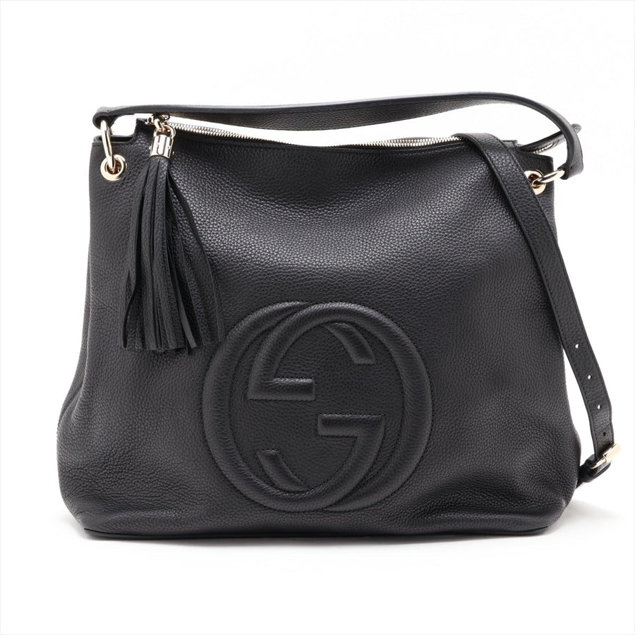 Second hand Gucci Soho Leather Zipper Closure Hobo Crossbody Black - Tabita Bags