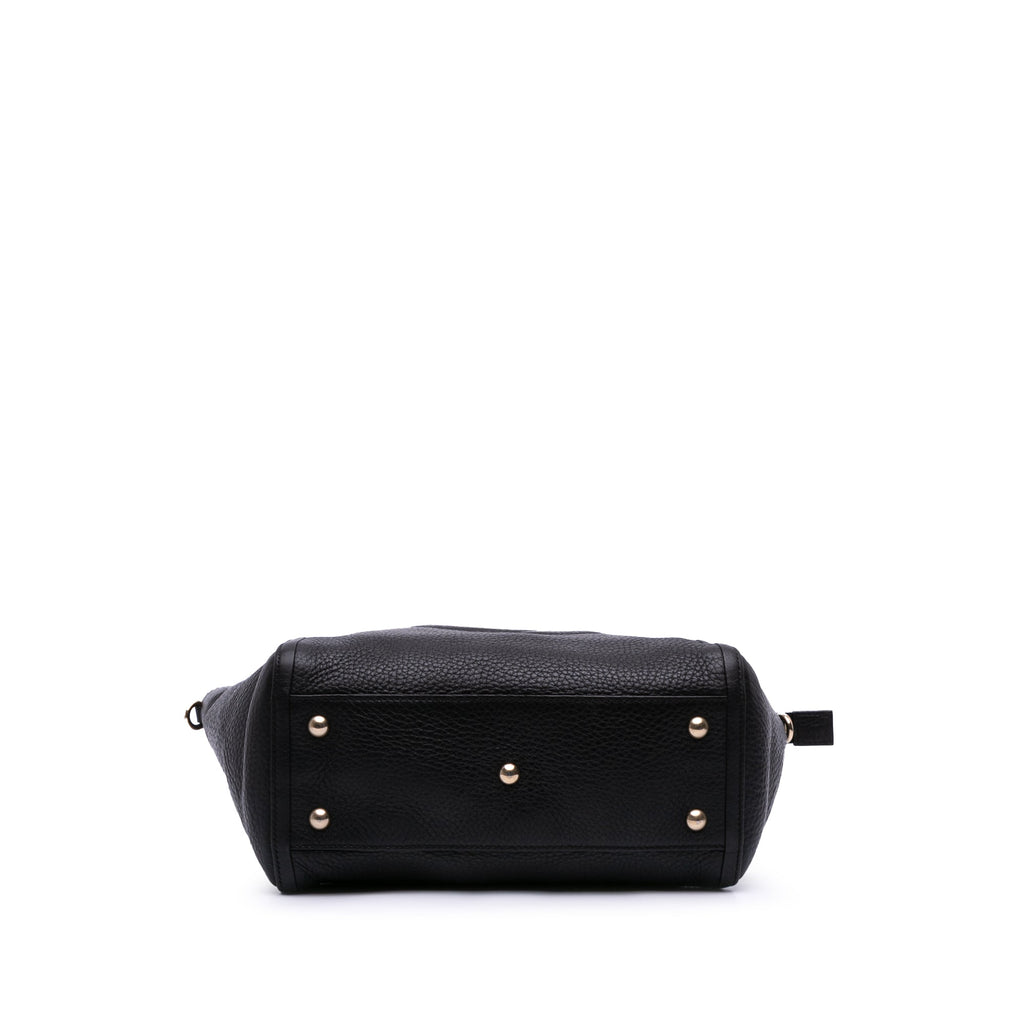 Second hand Gucci Soho Leather Zipper Closure Tote Shoulder Bag Black - Tabita Bags