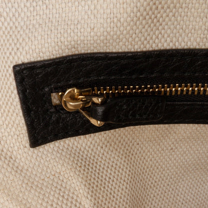 Second hand Gucci Soho Leather Zipper Closure Tote Shoulder Bag Black - Tabita Bags