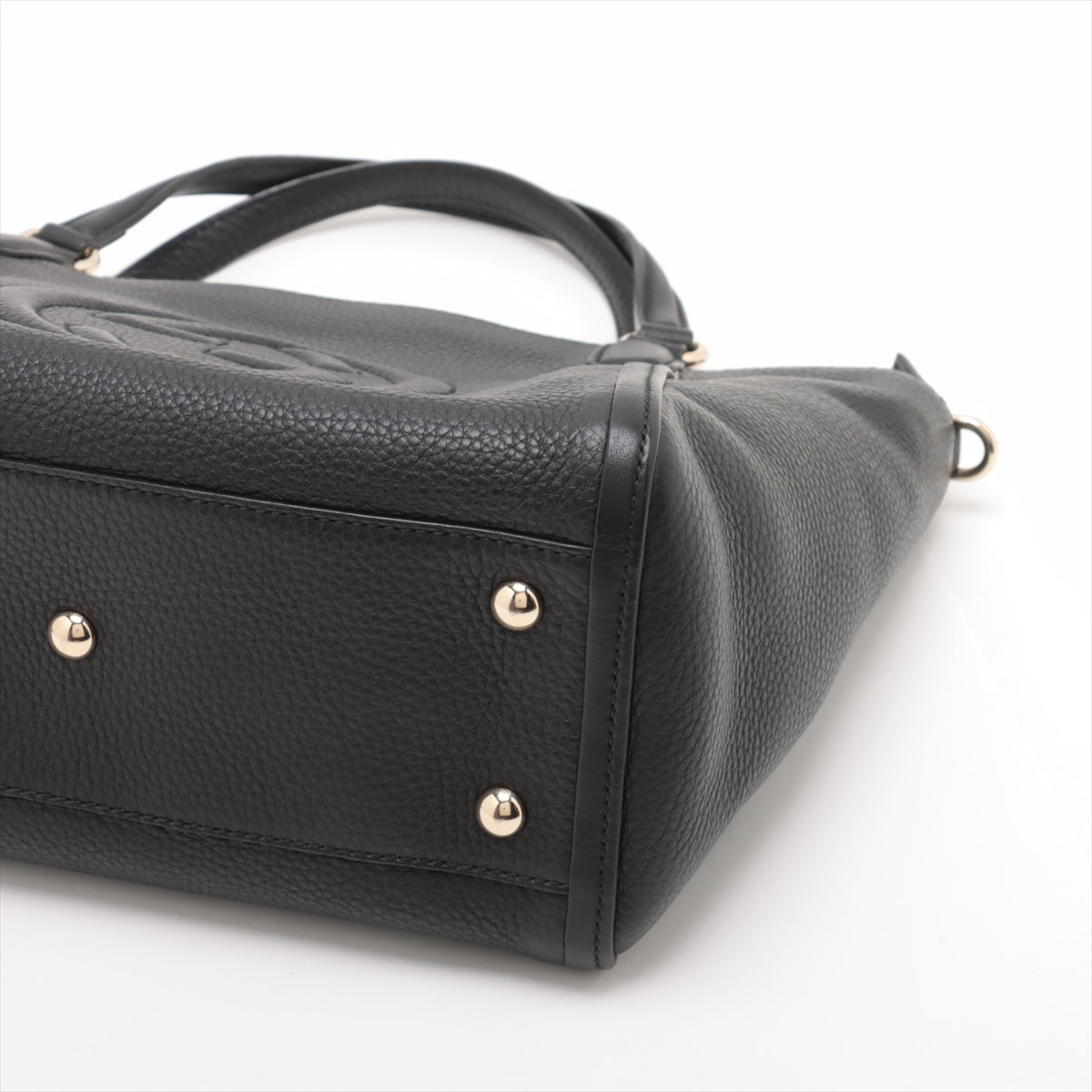 Gucci Soho Leather Zipper Closure Tote Shoulder Bag Black - Tabita