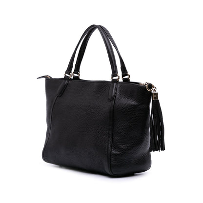 Second hand Gucci Soho Leather Zipper Closure Tote Shoulder Bag Black - Tabita Bags