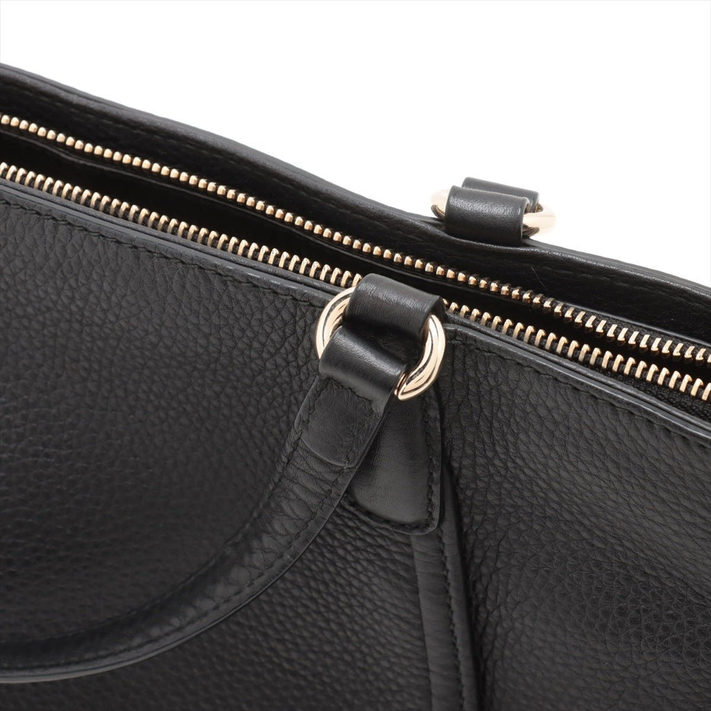 Second hand Gucci Soho Leather Zipper Closure Tote Shoulder Bag Black - Tabita Bags