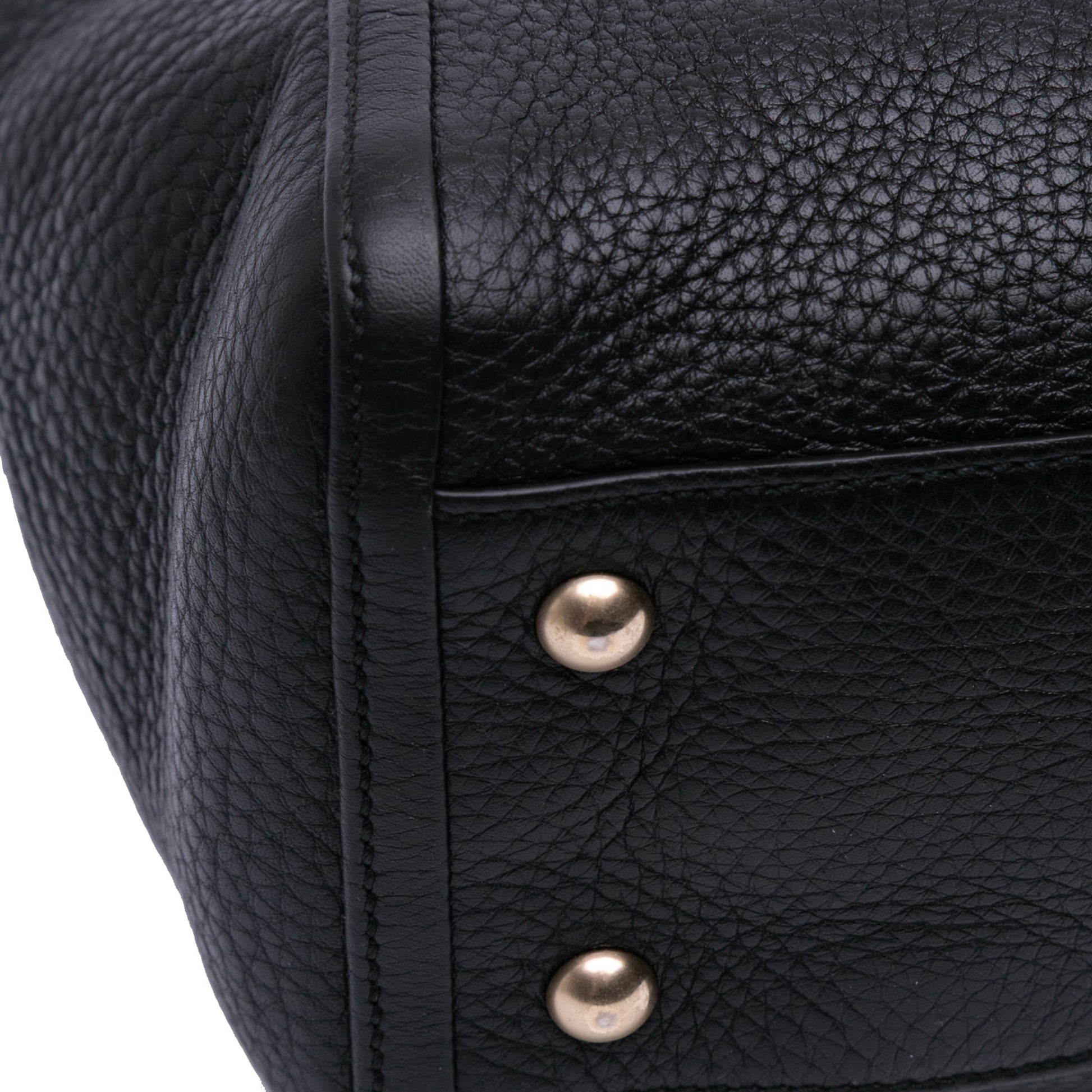 Second hand Gucci Soho Leather Zipper Closure Tote Shoulder Bag Black - Tabita Bags