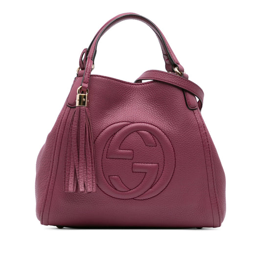 Second hand Gucci Soho Small Leather Hobo Shoulder Bag Pink - Tabita Bags