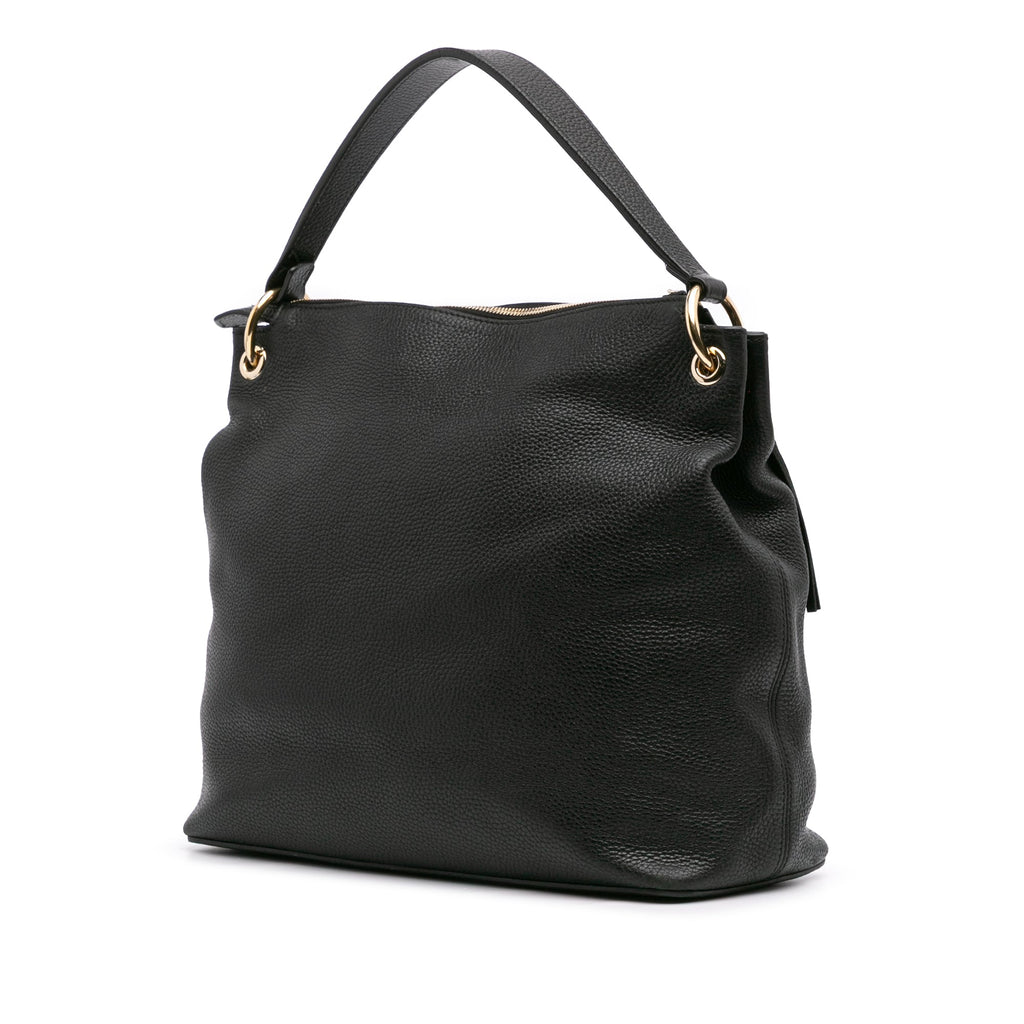 Second hand Gucci Soho Zipper Closure Leather 2 - Ways Hobo Crossbody Black - Tabita Bags