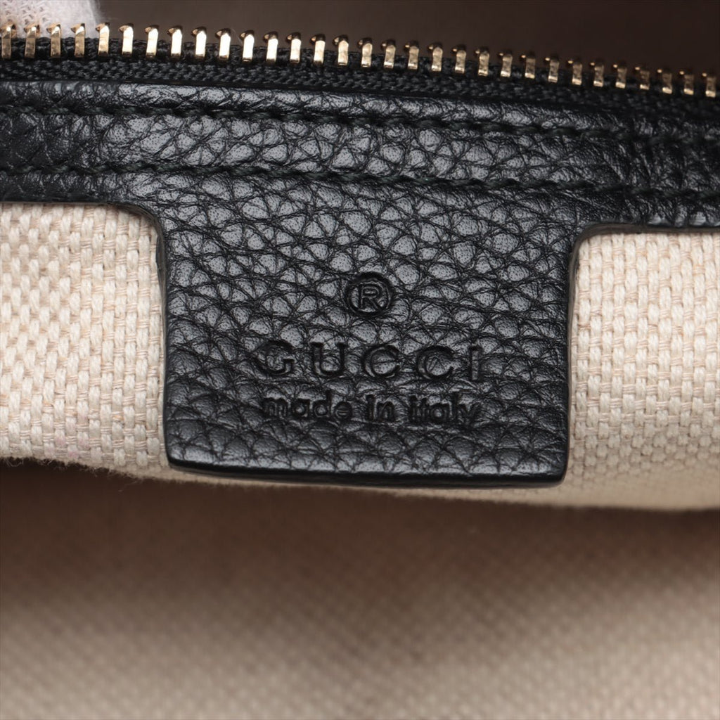 Second hand Gucci Soho Zipper Closure Leather 2 - Ways Hobo Crossbody Black - Tabita Bags