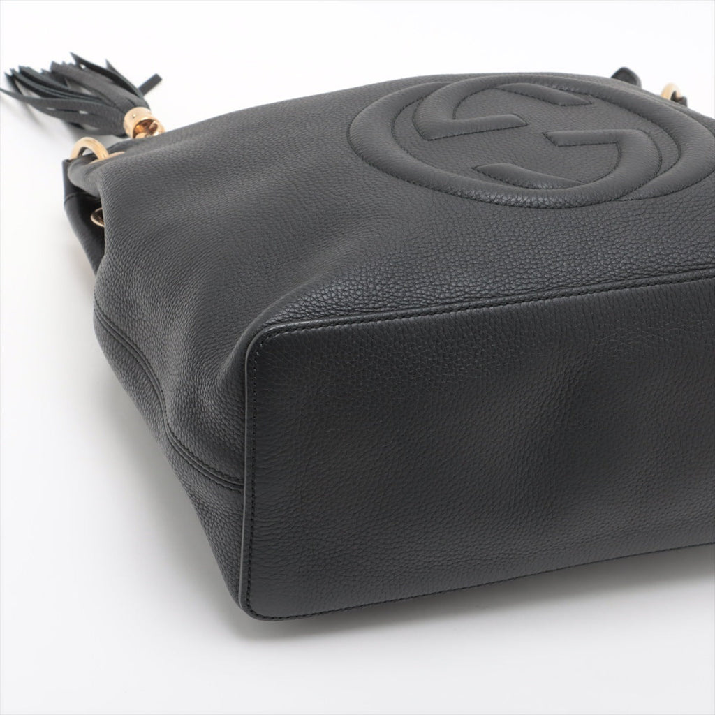 Second hand Gucci Soho Zipper Closure Leather 2 - Ways Hobo Crossbody Black - Tabita Bags