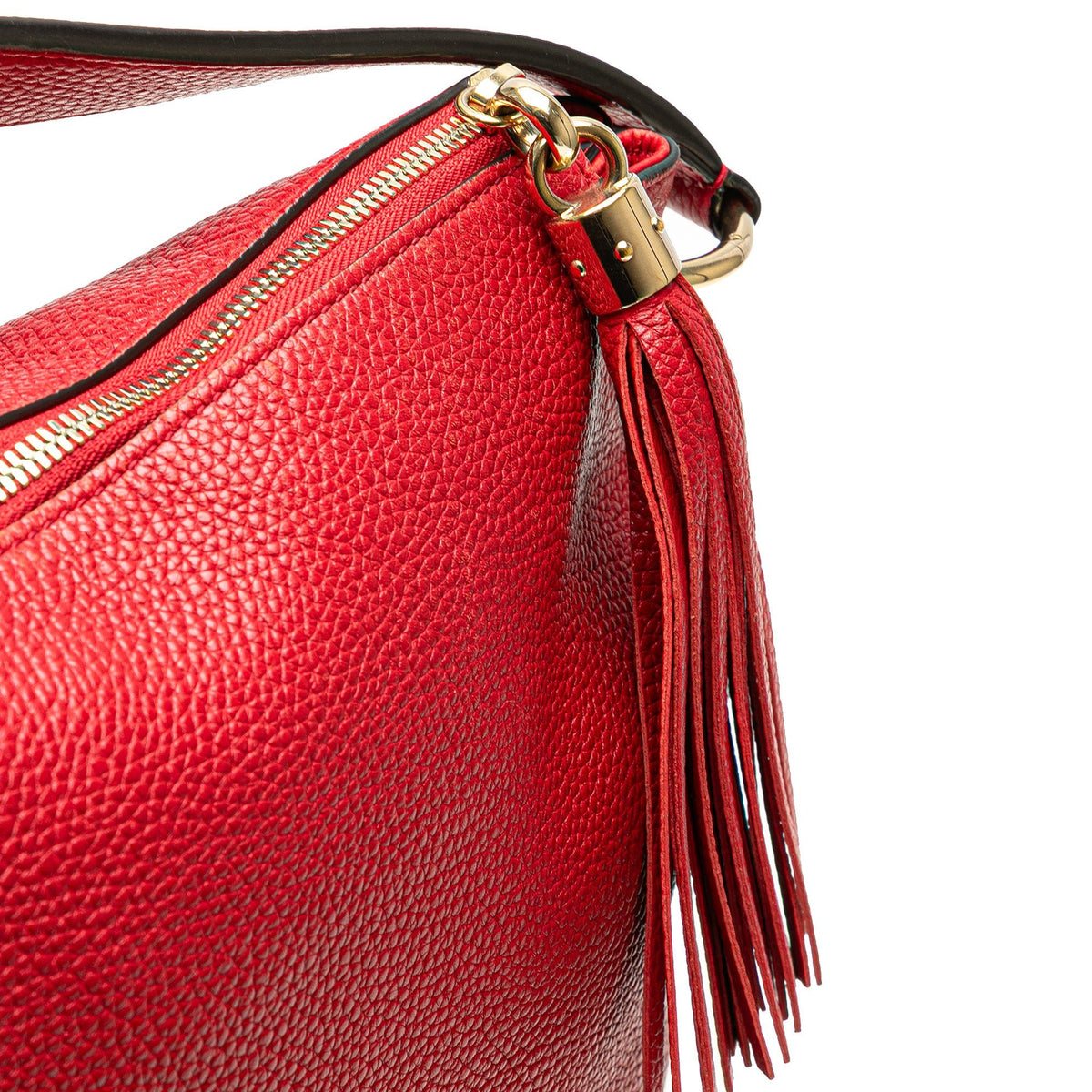 Second hand Gucci Soho Zipper Closure Leather 2 - Ways Hobo Crossbody Red - Tabita Bags