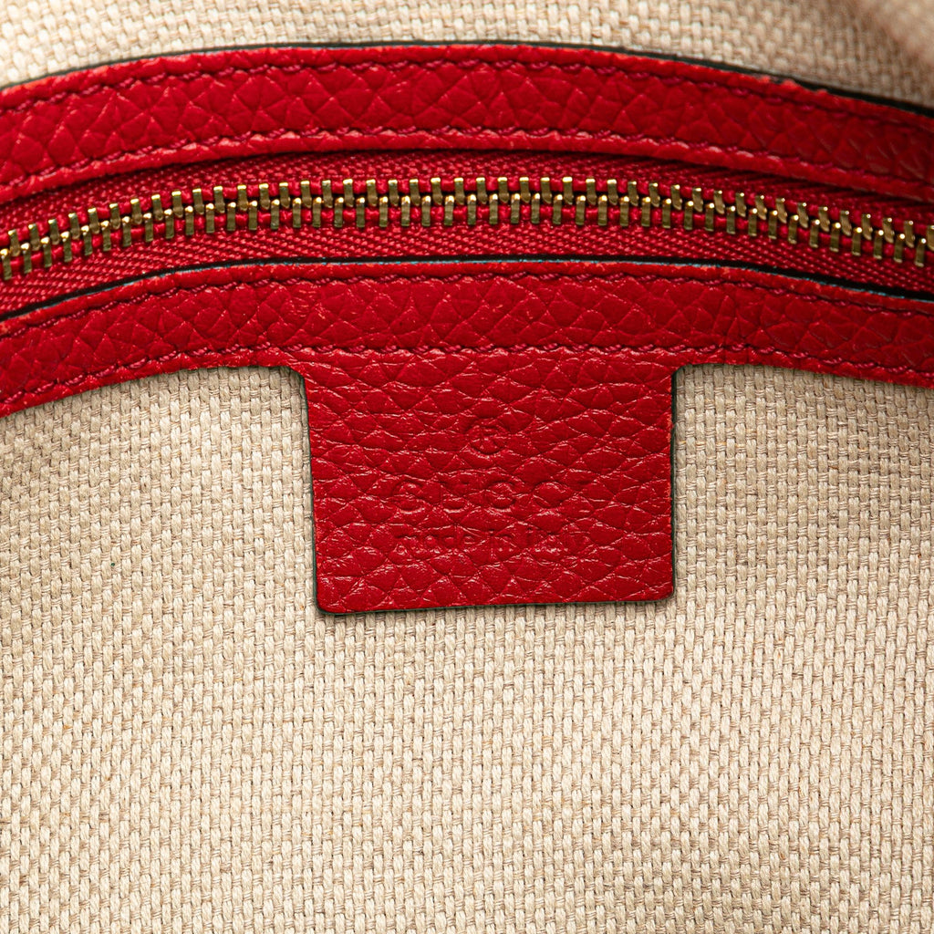 Second hand Gucci Soho Zipper Closure Leather 2 - Ways Hobo Crossbody Red - Tabita Bags