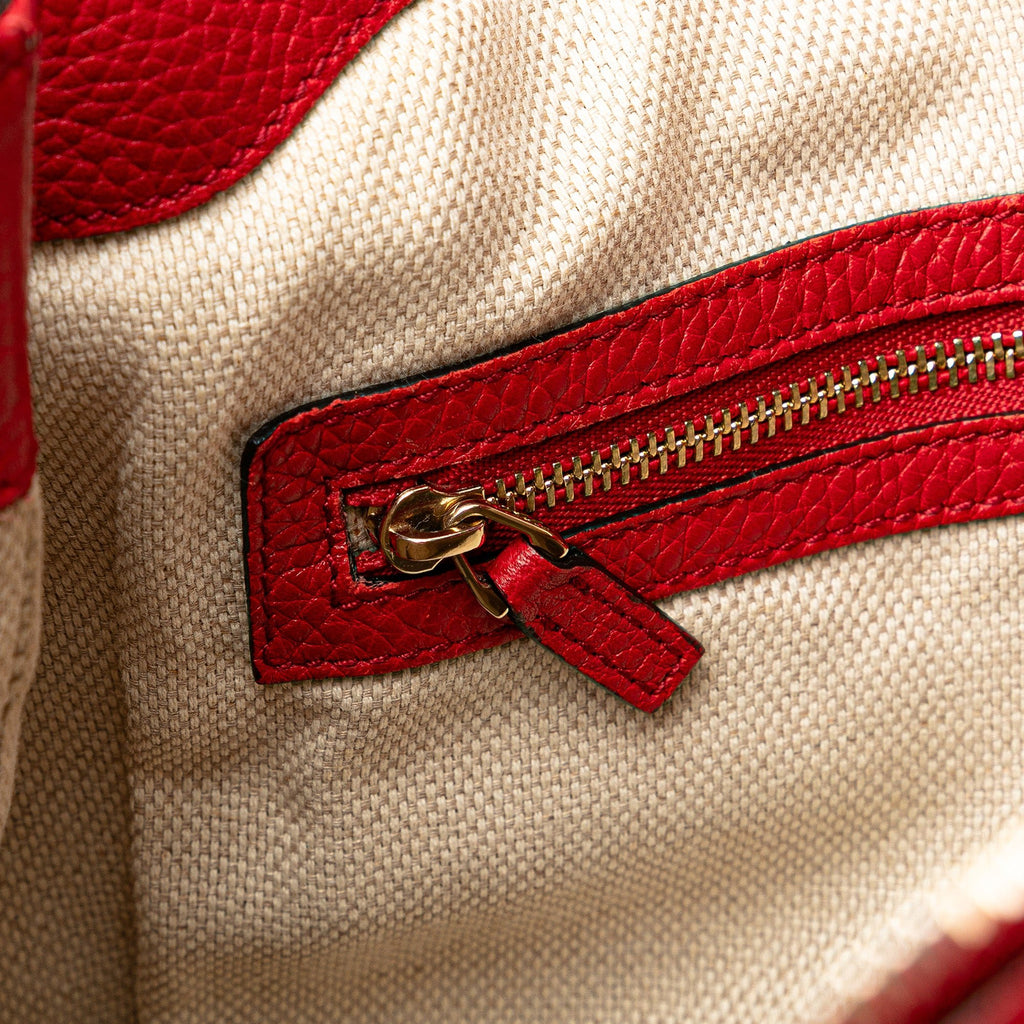 Second hand Gucci Soho Zipper Closure Leather 2 - Ways Hobo Crossbody Red - Tabita Bags