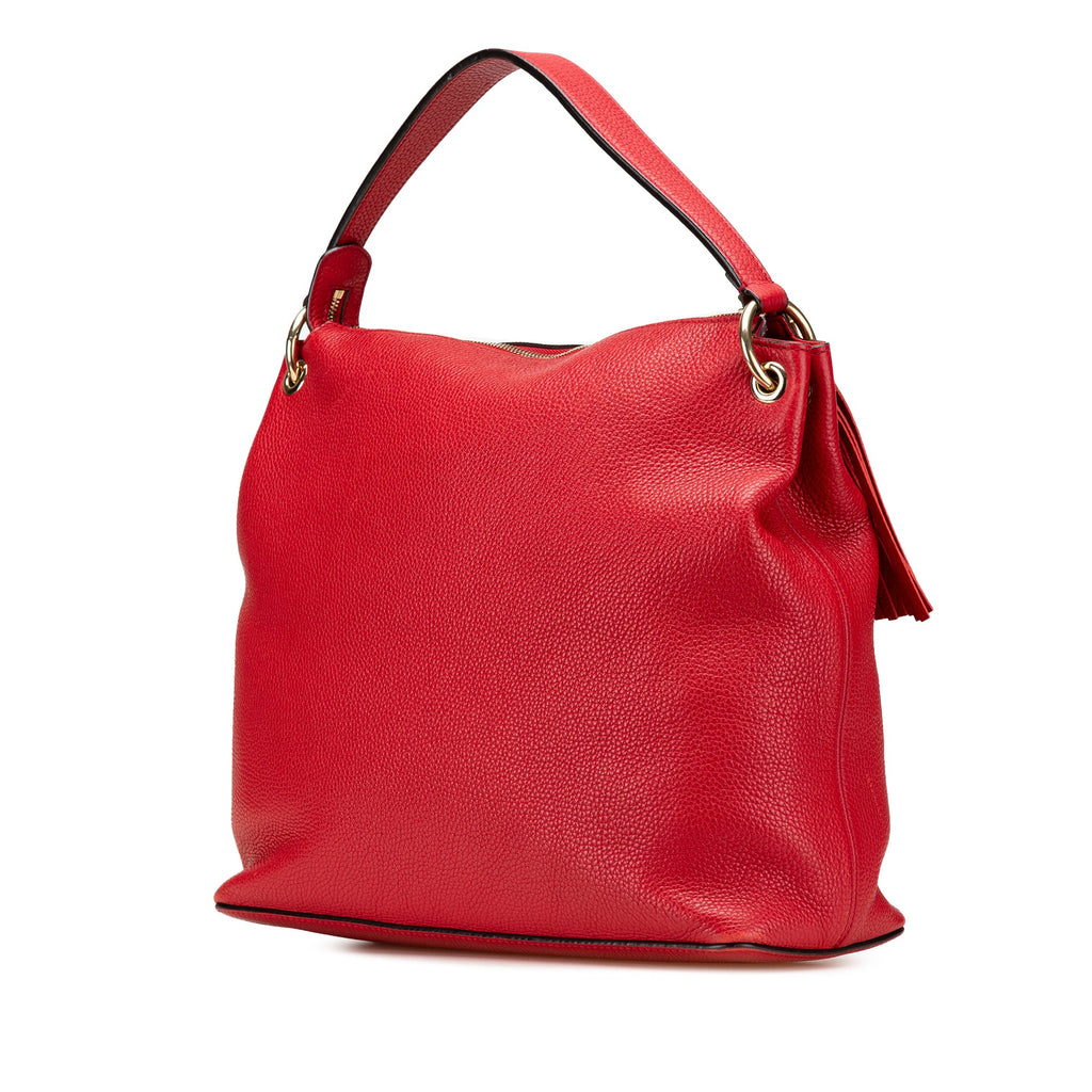 Second hand Gucci Soho Zipper Closure Leather 2 - Ways Hobo Crossbody Red - Tabita Bags