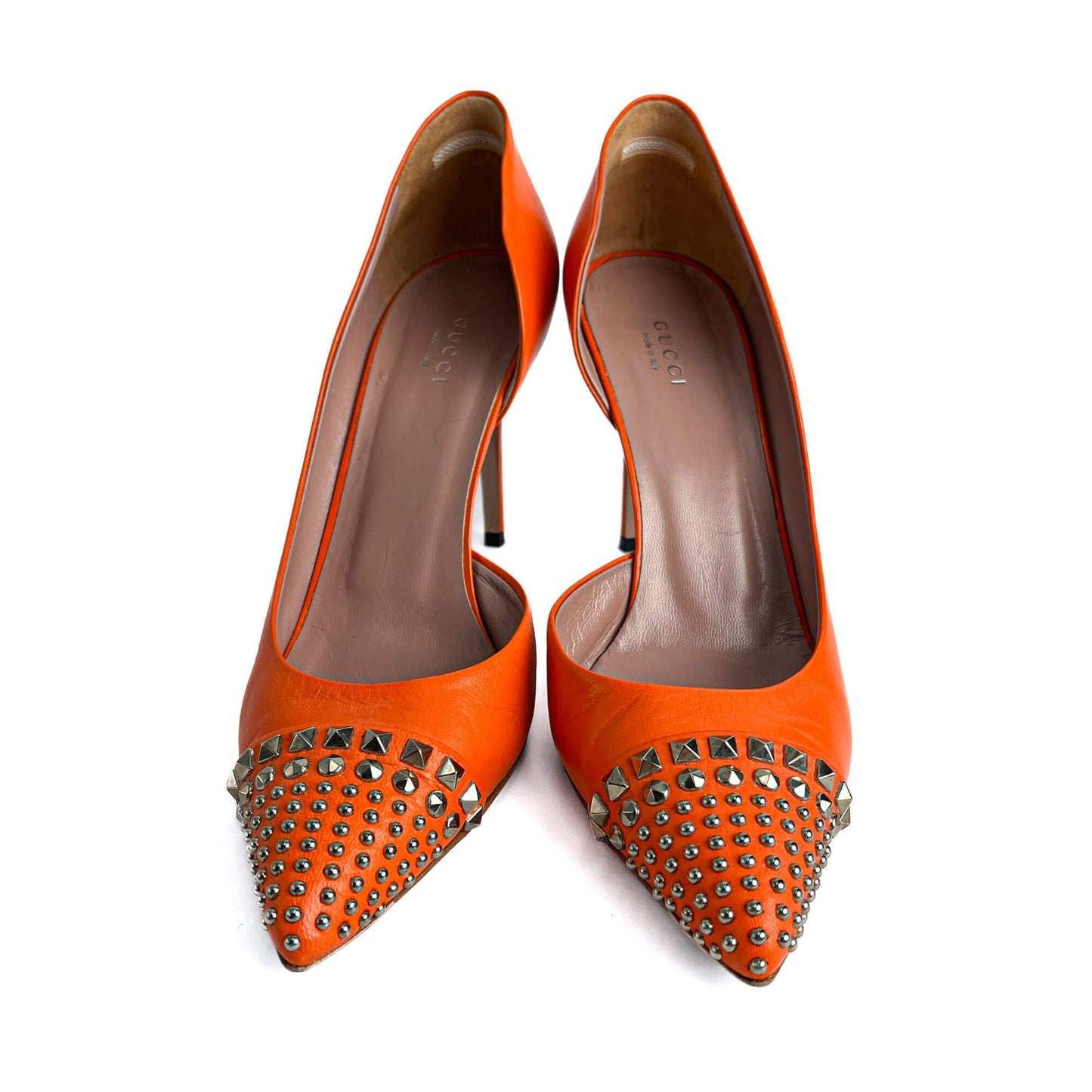 Second hand Gucci Studded Leather Pump 40 Orange - Tabita Bags