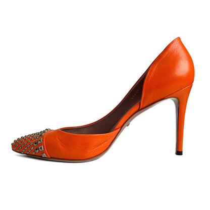 Second hand Gucci Studded Leather Pump 40 Orange - Tabita Bags