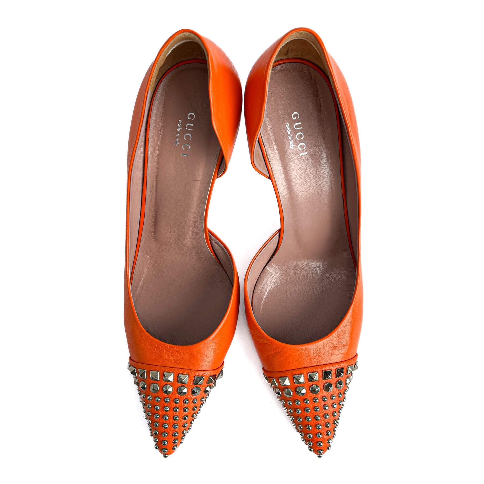 Second hand Gucci Studded Leather Pump 40 Orange - Tabita Bags