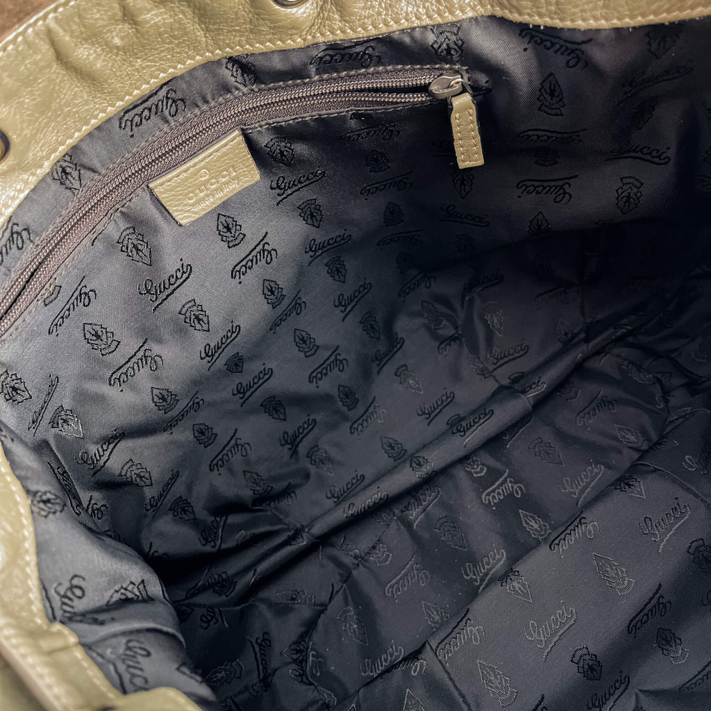 Second hand Gucci Tribeca Suede Messenger Shoulder Bag Beige - Tabita Bags