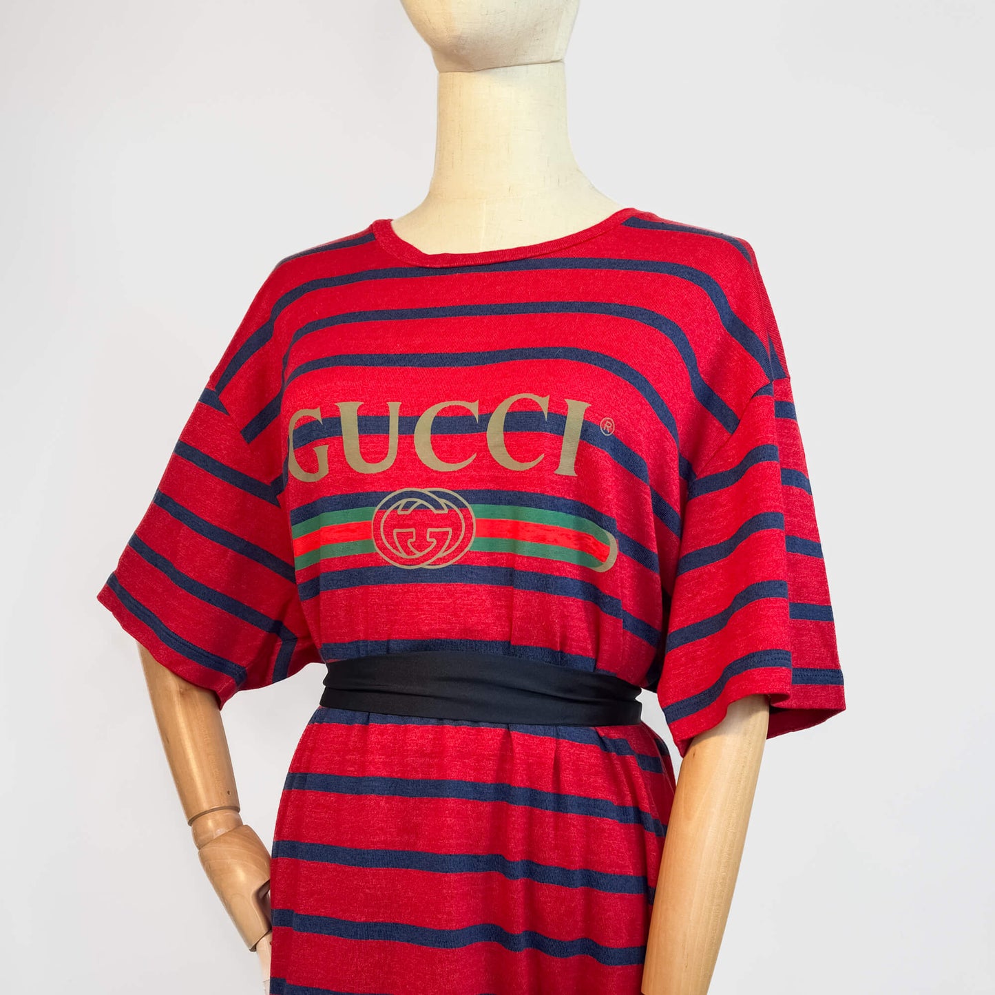 Second hand Gucci Tshirt Striped Line & Cotton Large Printed Bicolor - Tabita Bags