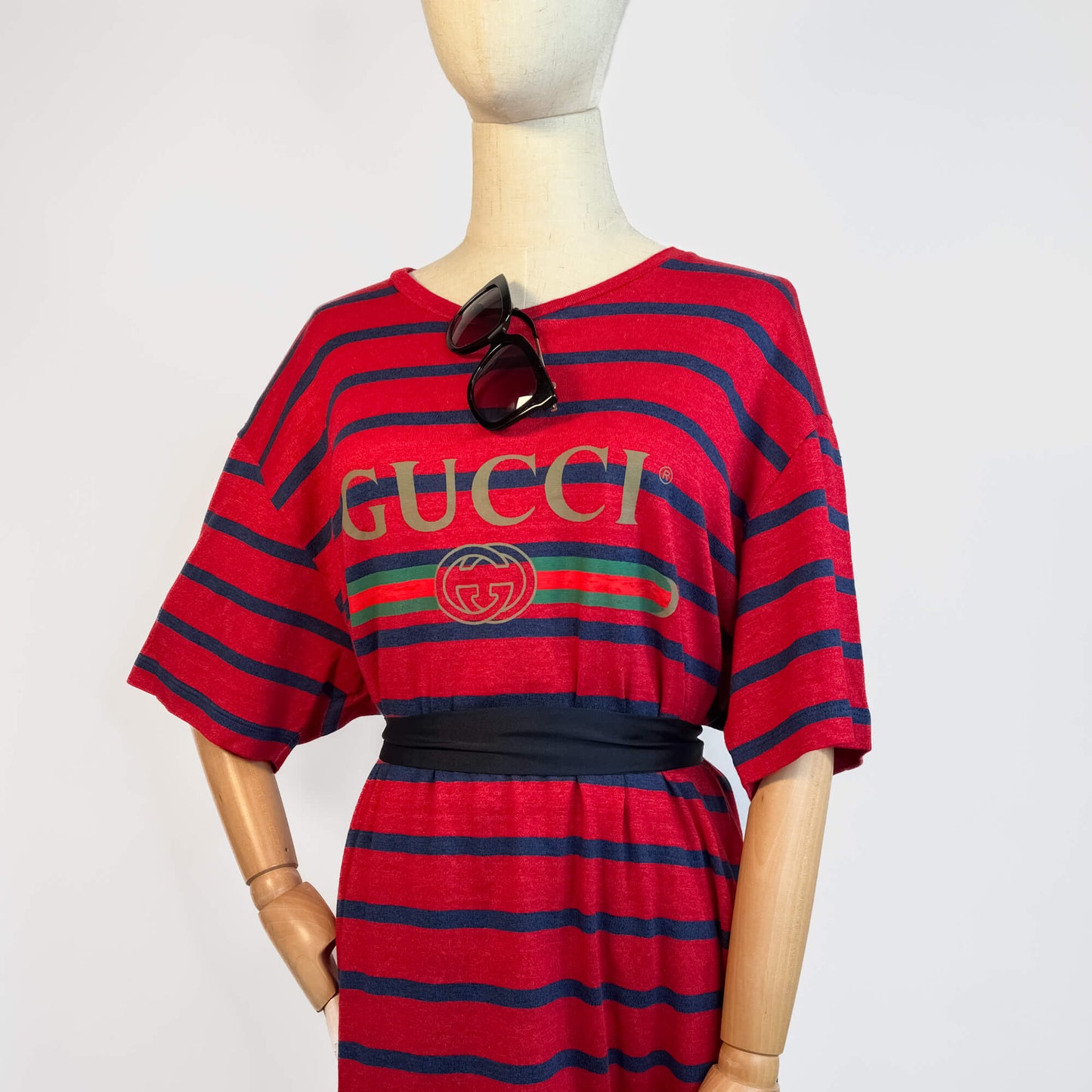 Second hand Gucci Tshirt Striped Line & Cotton Large Printed Bicolor - Tabita Bags