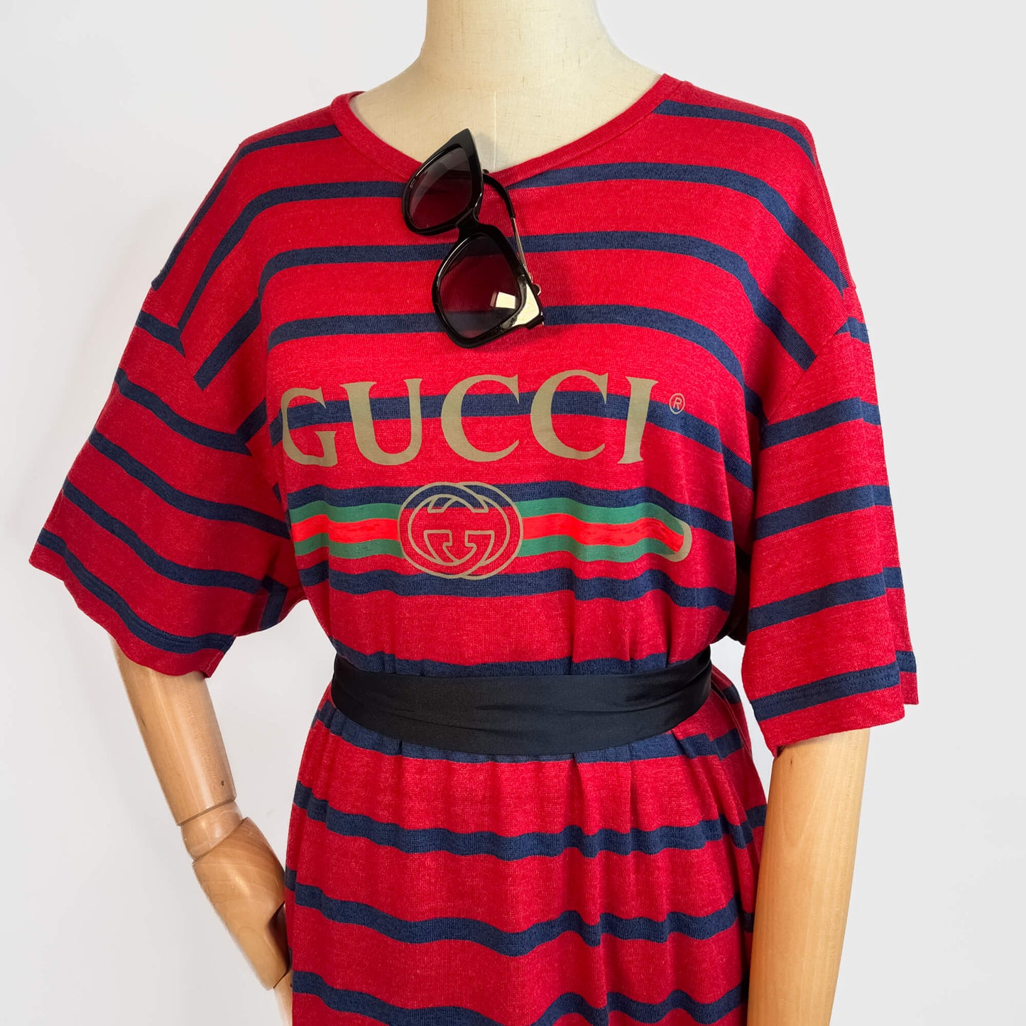 Second hand Gucci Tshirt Striped Line & Cotton Large Printed Bicolor - Tabita Bags