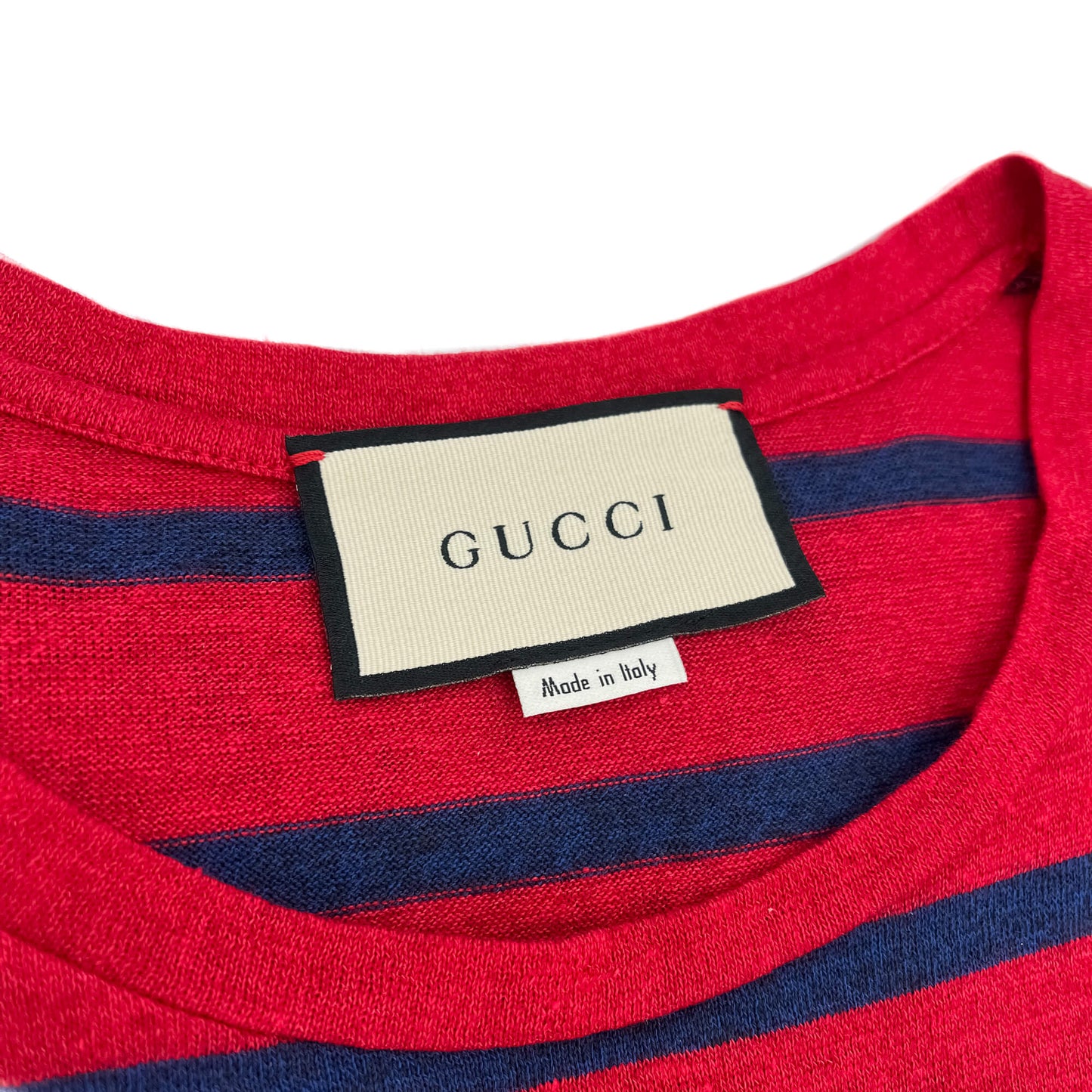 Second hand Gucci Tshirt Striped Line & Cotton Large Printed Bicolor - Tabita Bags