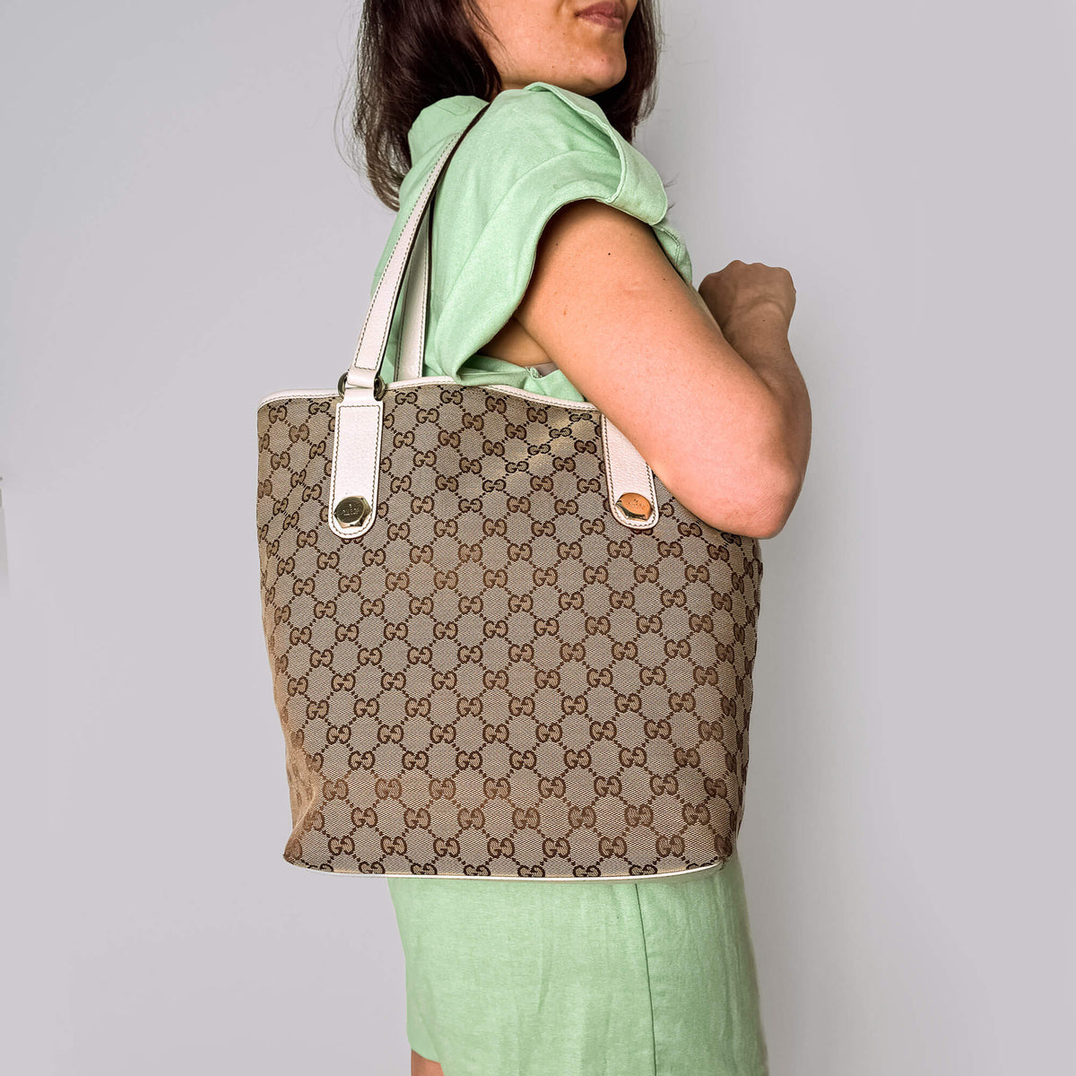 Second hand Gucci Vintage GG Canvas Tote Handbag GG Supreme - Tabita Bags