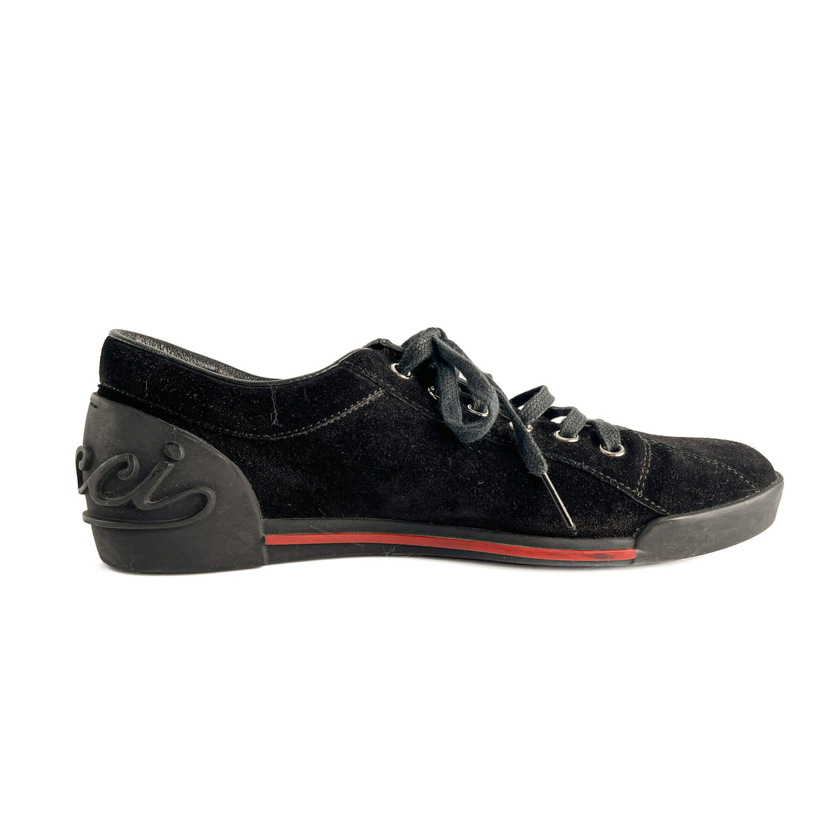 Second hand Gucci Web Boston Suede Sneakers 38 Black - Tabita Bags