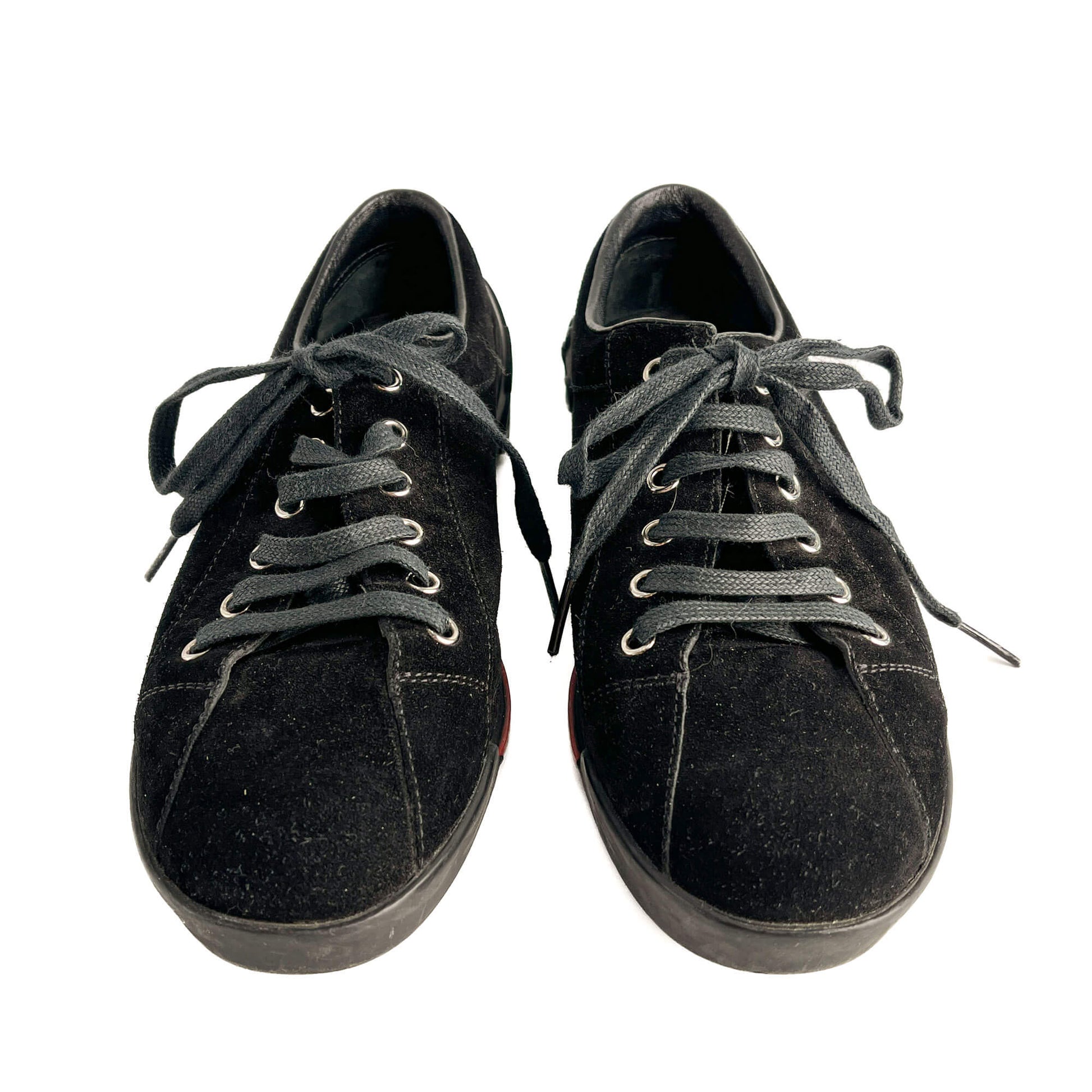 Second hand Gucci Web Boston Suede Sneakers 38 Black - Tabita Bags