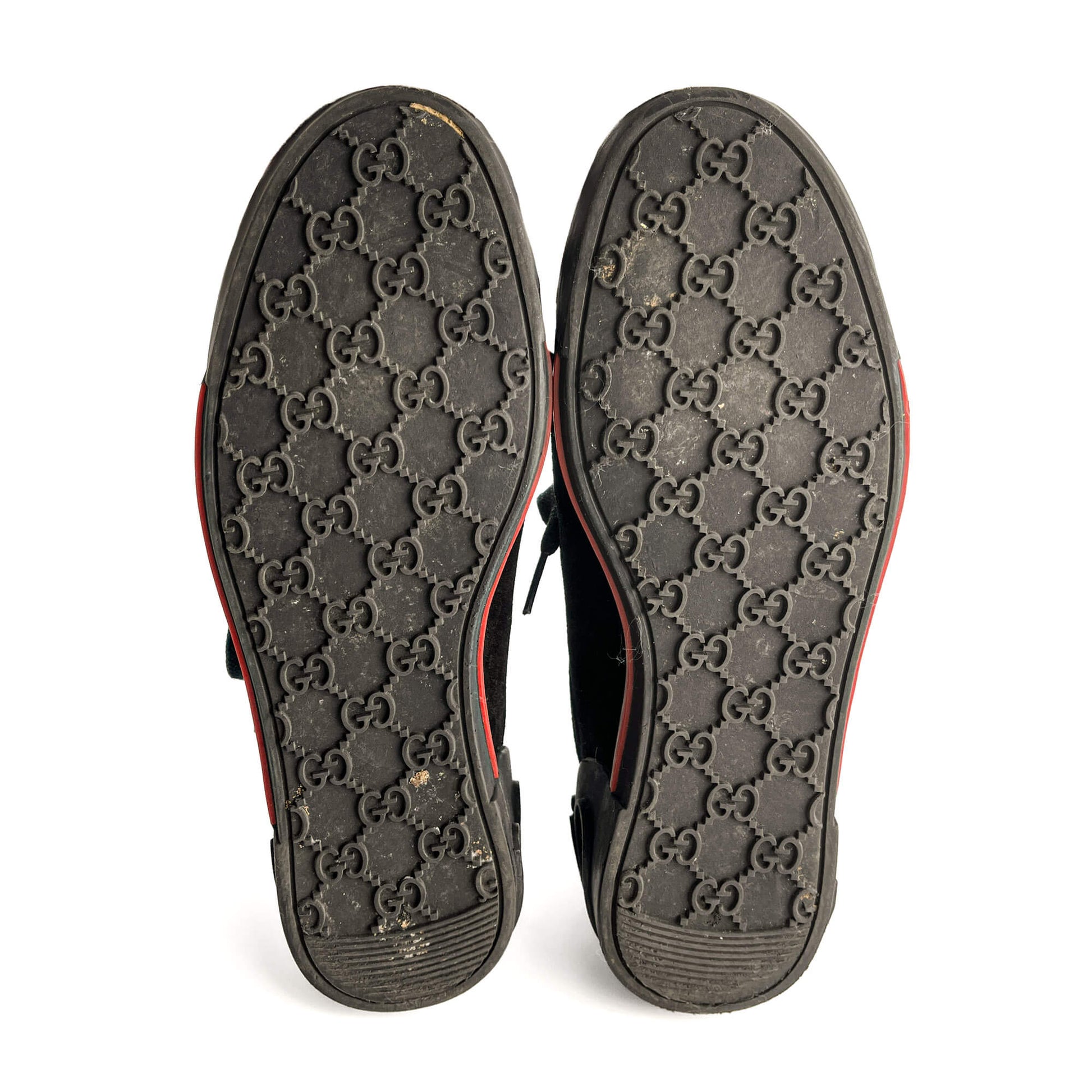 Second hand Gucci Web Boston Suede Sneakers 38 Black - Tabita Bags