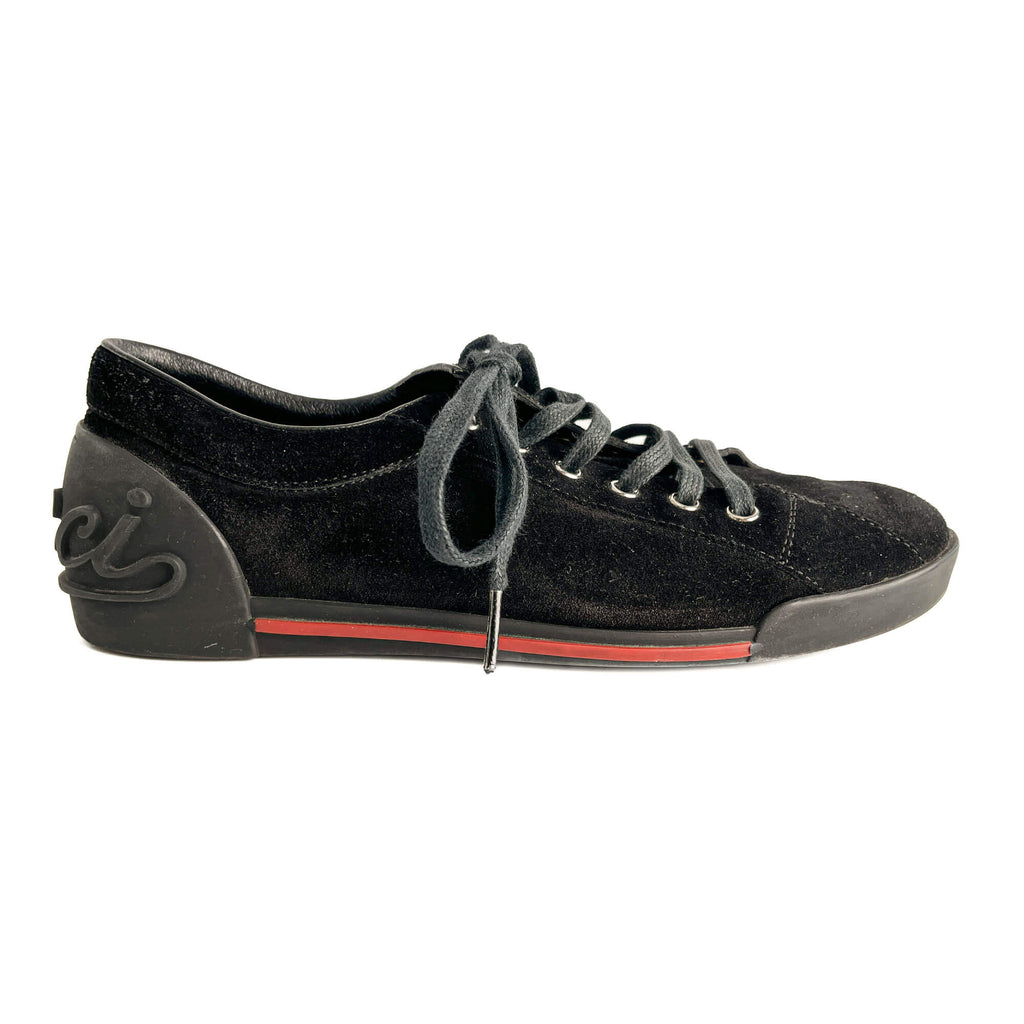 Second hand Gucci Web Boston Suede Sneakers 38 Black - Tabita Bags