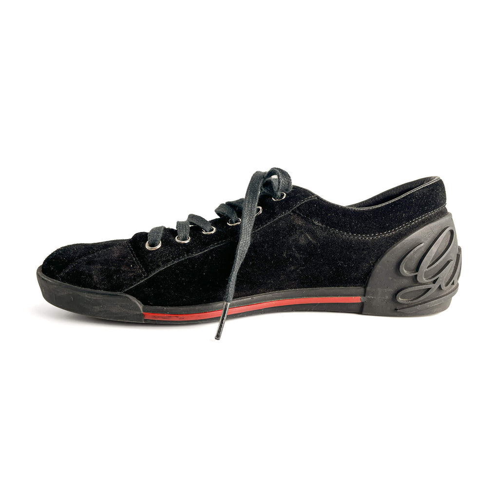 Second hand Gucci Web Boston Suede Sneakers 38 Black - Tabita Bags