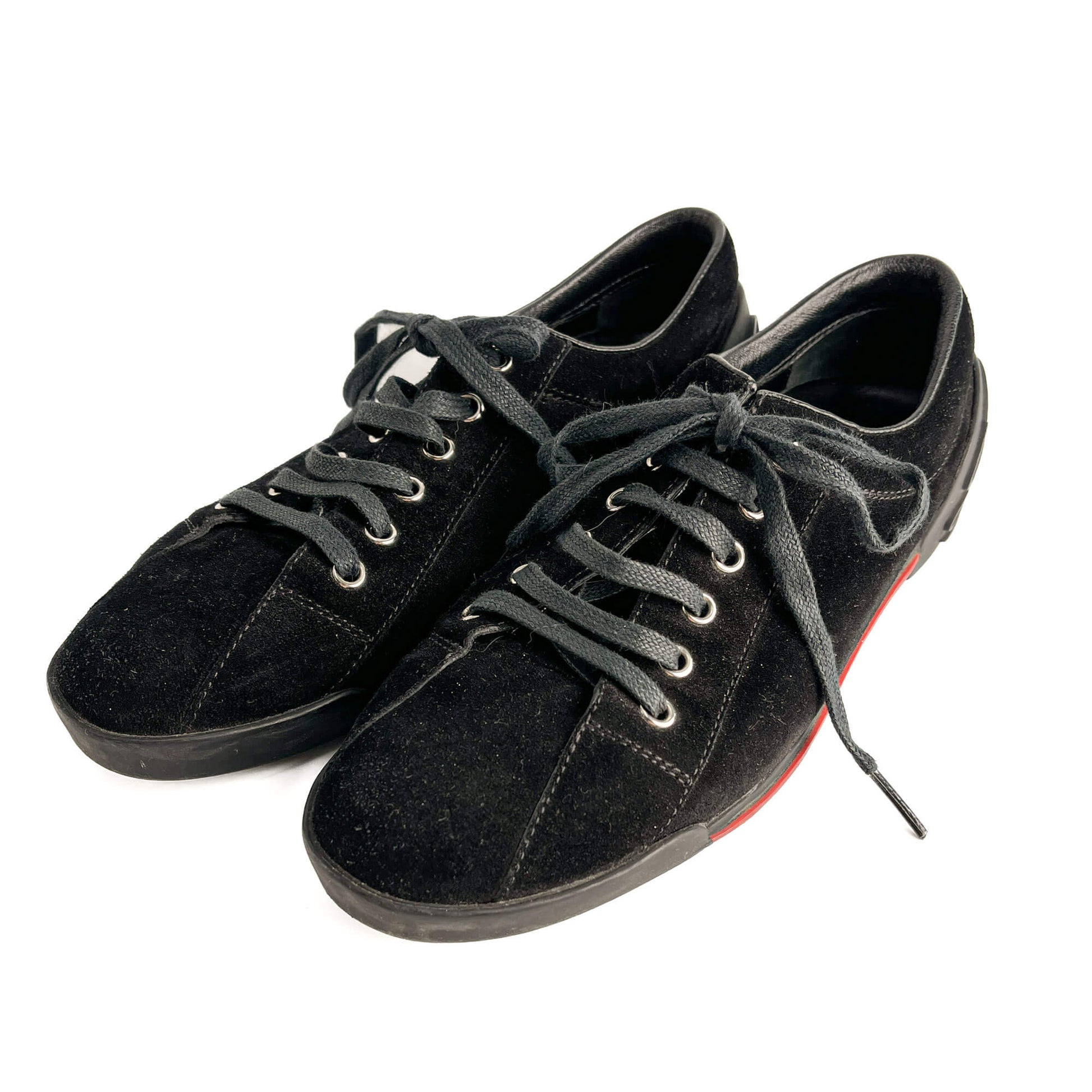 Second hand Gucci Web Boston Suede Sneakers 38 Black - Tabita Bags