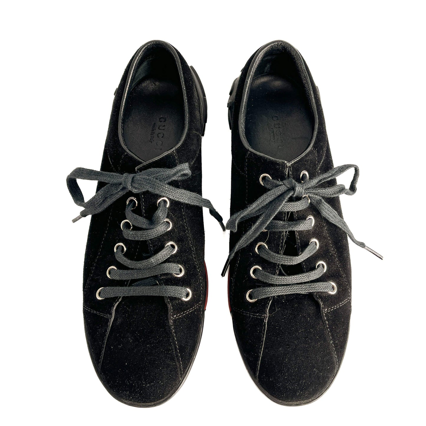 Second hand Gucci Web Boston Suede Sneakers 38 Black - Tabita Bags