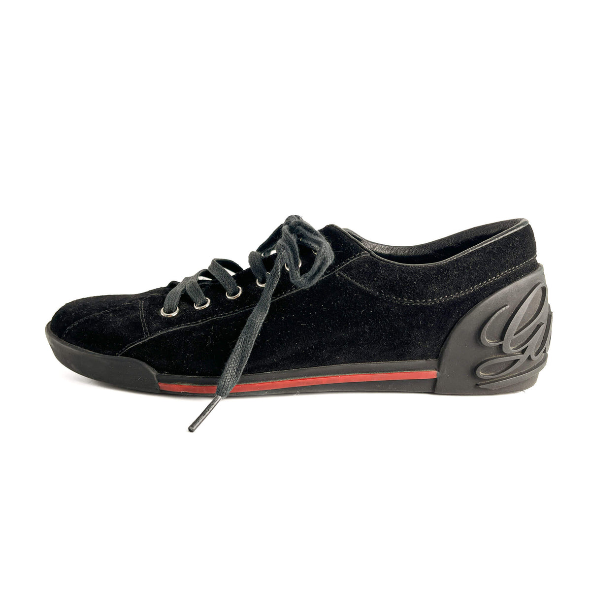 Second hand Gucci Web Boston Suede Sneakers 38 Black - Tabita Bags