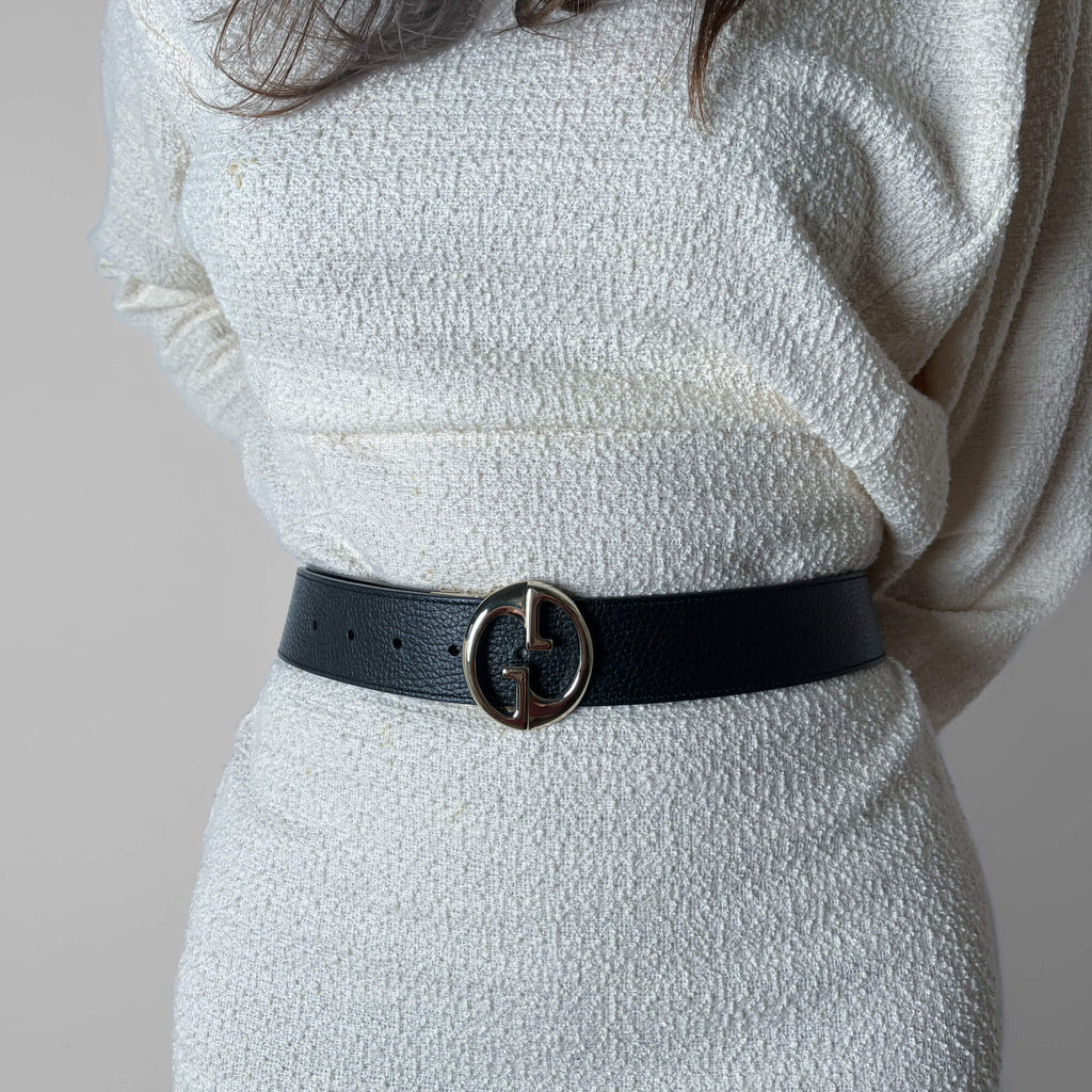 Second hand Gucci Wide Leather Reversible Belt 90/36 Black - Tabita Bags