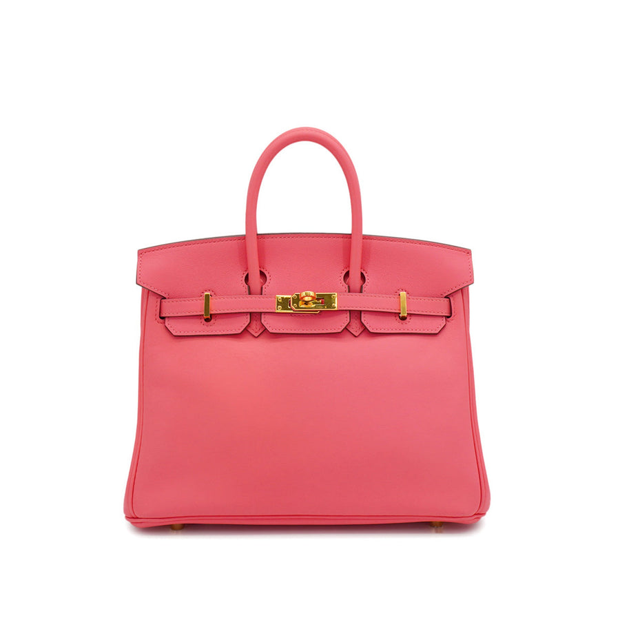 Second hand Hermes Birkin 25 Swift Leather Top-handle Handbag Rose Azalee - Tabita Bags