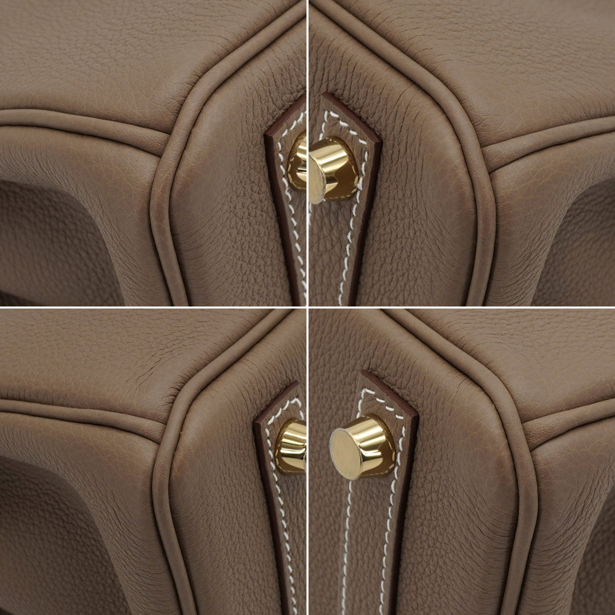 Second hand Hermes Birkin 25 Togo Leather Top-handle Bag Etoupe - Tabita Bags