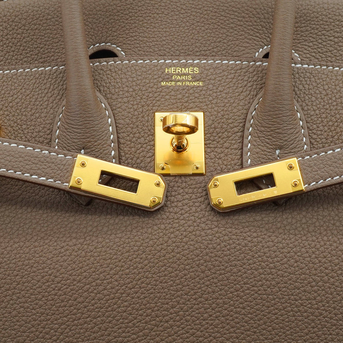Second hand Hermes Birkin 25 Togo Leather Top-handle Bag Etoupe - Tabita Bags