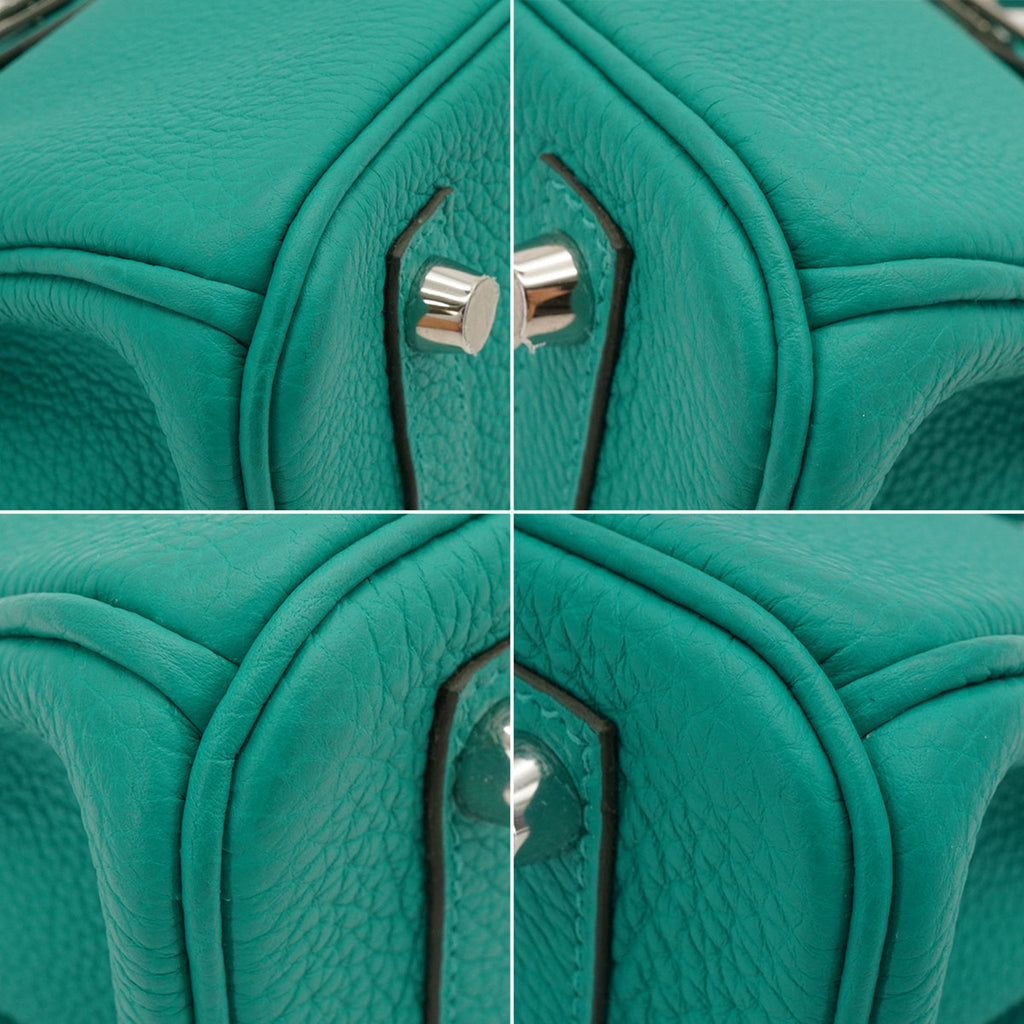 Second hand Hermes Birkin 25 Togo Leather Top-handle Bag Green - Tabita Bags