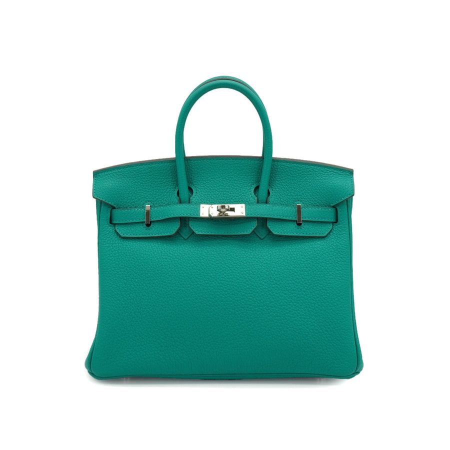 Second hand Hermes Birkin 25 Togo Leather Top-handle Bag Green - Tabita Bags